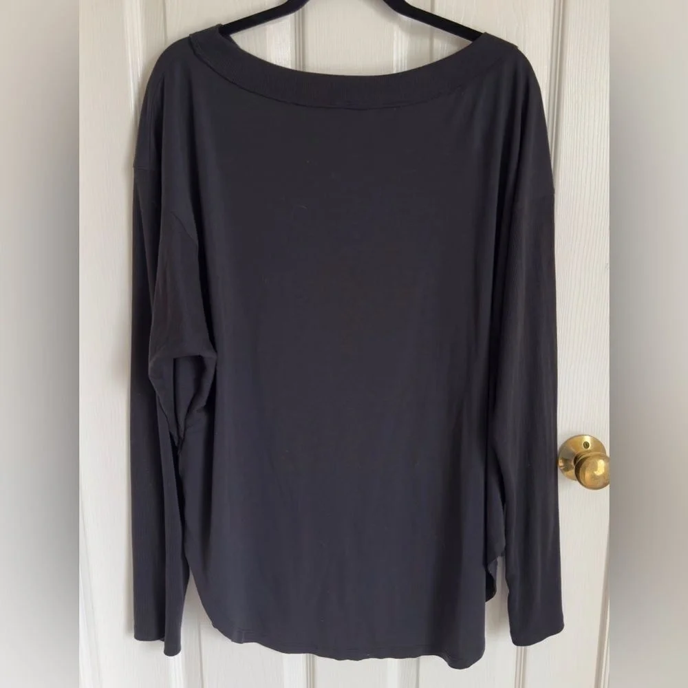 Joy Lab Black Trendy Thumb Hole Sleeve‎ Stretchy Tunic top XXL - Picture 6 of 11